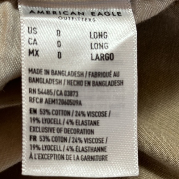 American Eagle Super Stretch Curvy High Rise Tan Jegging Size 0 Long - Picture 6 of 7